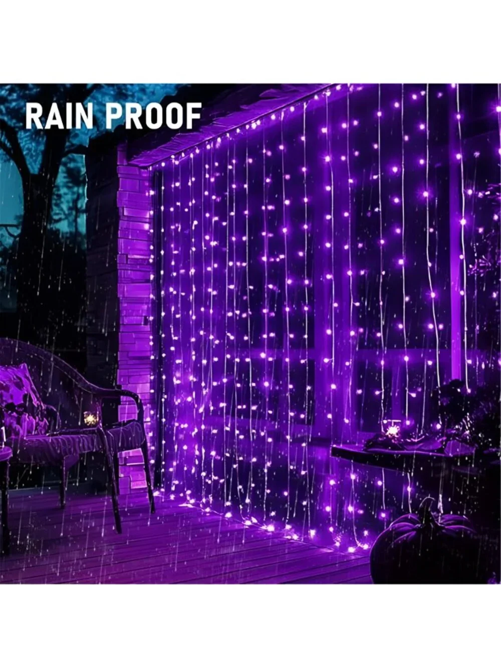 300 LED Christmas Curtain String Lights, Halloween Fairy Lights